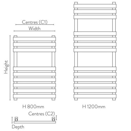 INST800-500-C Scudo Instyle 500 x 800mm Designer Towel Radiator in Chrome (2)