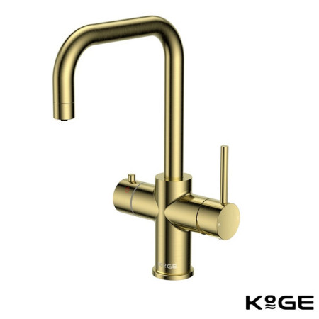 Scudo KoGE 3 in 1 Brushed Brass Square Spout Boiling Water Tap