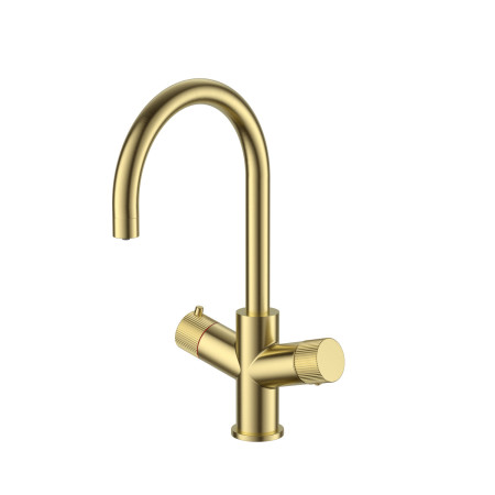 Scudo KoGE 3 in 1 Brushed Brass Swan Spout Boiling Water Tap