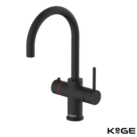 Scudo KoGE 3 in 1 Matt Black Swan Spout Boiling Water Tap