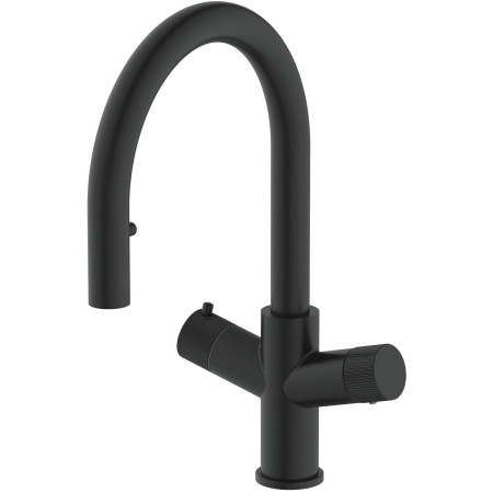 Scudo KoGE 4 in 1 Matt Black Swan Pull Out Spout Boiling Water Tap