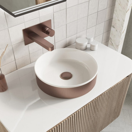 Scudo Koko Brushed Bronze Fluted Countertop Basin