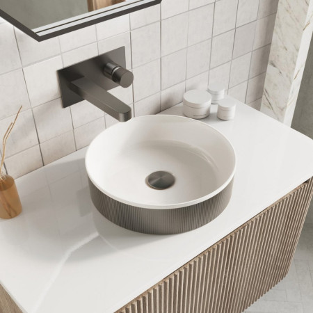 Scudo Koko Gunmetal Fluted Countertop Basin