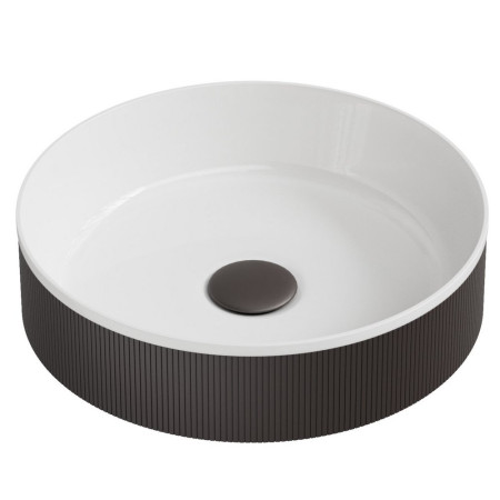Scudo Koko Matt Black Fluted Countertop Basin