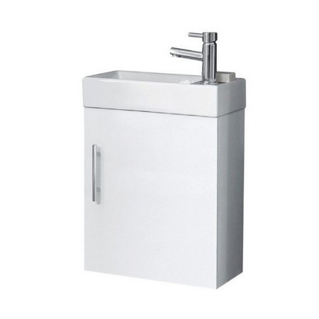 Scudo Lanza 400mm Wall Hung Cloakroom Vanity Unit with Basin in Gloss White
