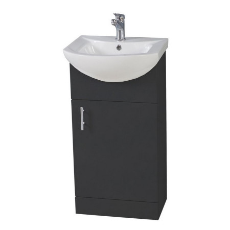 LANZA-450-BASINUNIT-ANTHRACITE/LANZA450BASIN Scudo Lanza 450mm Floor Standing Vanity Unit with Basin in Gloss Anthracite (1)