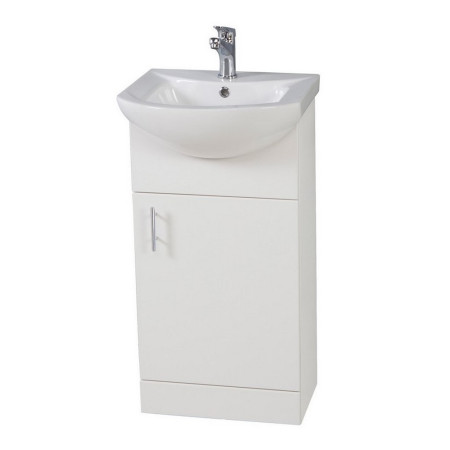 Scudo Lanza 450mm Floor Standing Vanity Unit with Basin in Gloss White