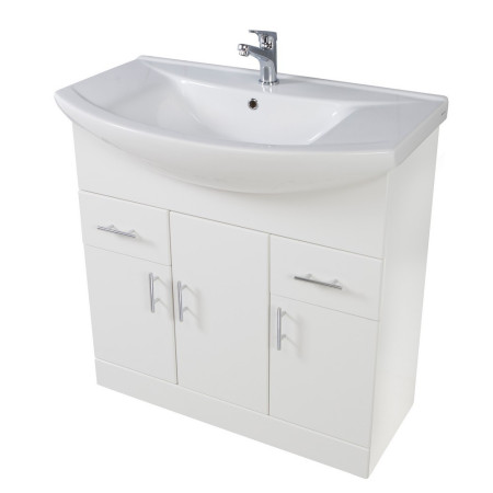 Scudo Lanza 950mm Floor Standing Vanity Unit with Basin in Gloss White