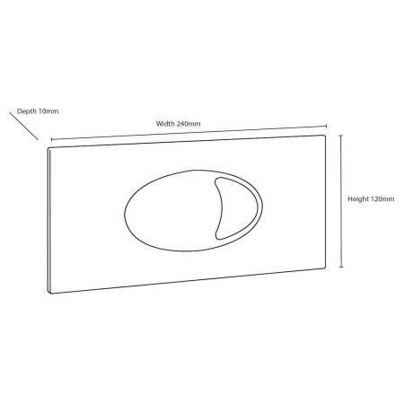 CISTERN-BUTTON-BRONZE Scudo Large Brushed Bronze Dual Flush Plate and Access Panel Line Drawing