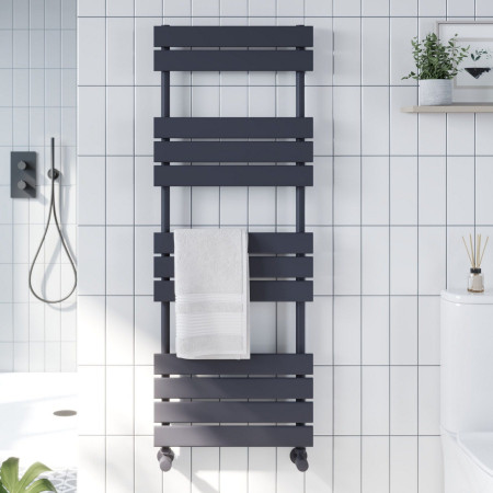 LI-120-45-A Scudo Life 1200 x 450mm Towel Radiator in Anthracite Lifestyle
