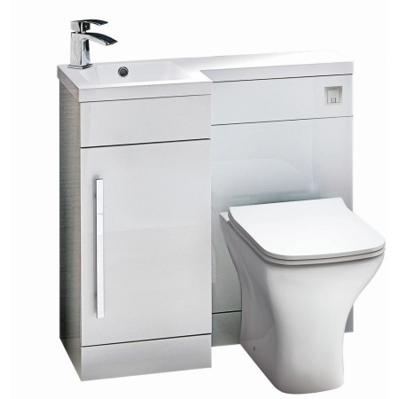 Scudo Lili 900mm Left Handed Furniture Pack in Gloss White