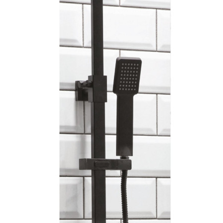 BLACK008ORB Scudo Lunar Square Black Rigid Riser Shower Handset