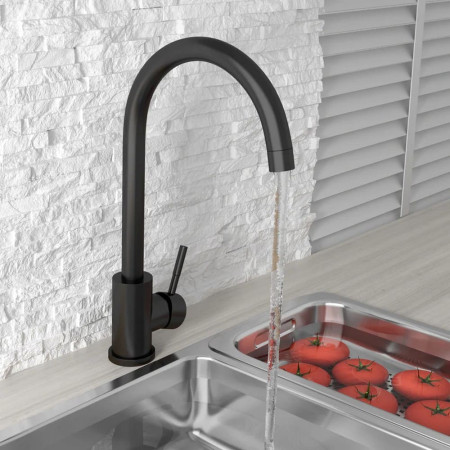 KT43 Scudo Manhattan Black Kitchen Mixer Tap Lifestyle