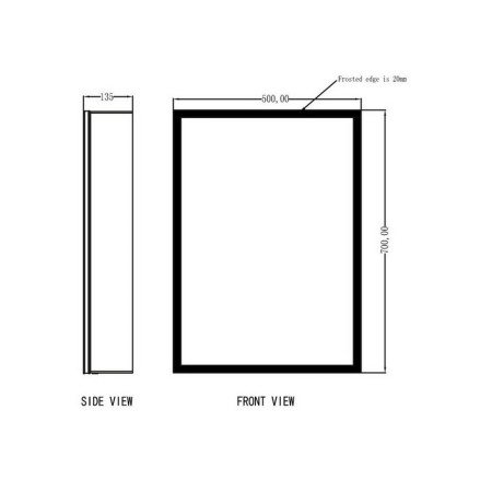 MIA-500X700-CAB Scudo Mia LED 500 x 700mm Single Door Mirror Cabinet (4)