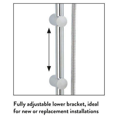RISERKIT005L Scudo Middleton Riser Rail Kit with Adjustable Brackets in Chrome Cut Out