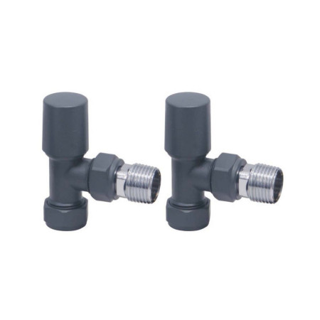 Scudo Modern Angled Radiator Valves in Anthracite