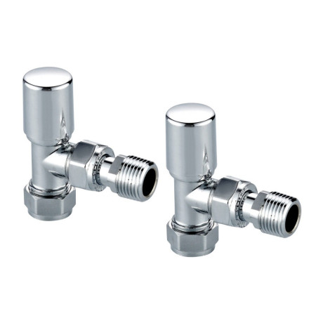 Scudo Modern Angled Radiator Valves in Chrome