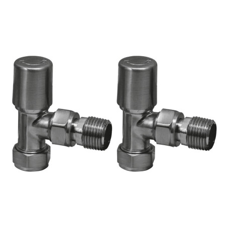 Scudo Modern Angled Radiator Valves in Gunmetal