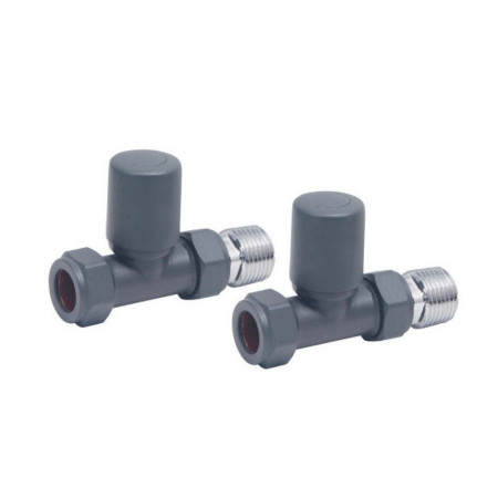 Scudo Modern Straight Radiator Valves in Anthracite