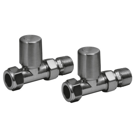 Scudo Modern Straight Radiator Valves in Gunmetal