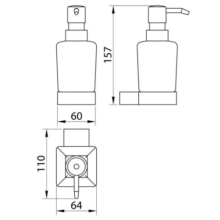 MONOACC-008 Scudo Mono Soap Dispenser in Matt Black (2)