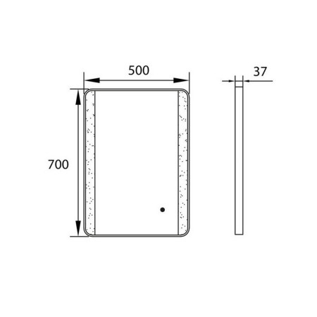 MONO-500x700 Scudo Mono Soft Square LED 500 x 700mm Mirror with Demister (4)