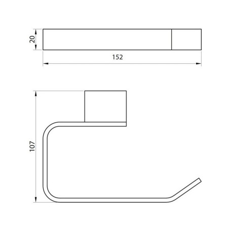 MONOACC-005 Scudo Mono Toilet Roll Holder in Matt Black Line Drawing