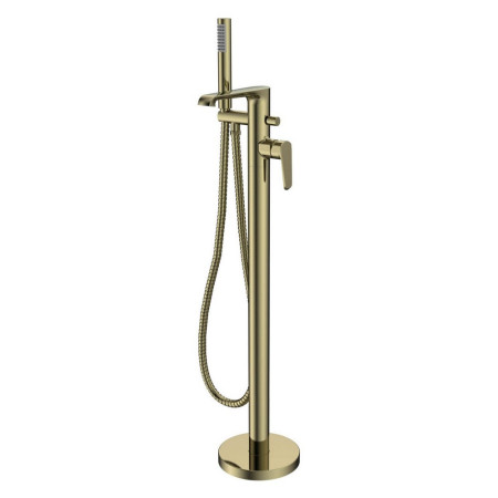 Scudo Montana Freestanding Bath Shower Mixer in Brushed Brass