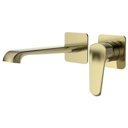 Scudo Montana Wall Mounted Basin Mixer in Brushed Brass