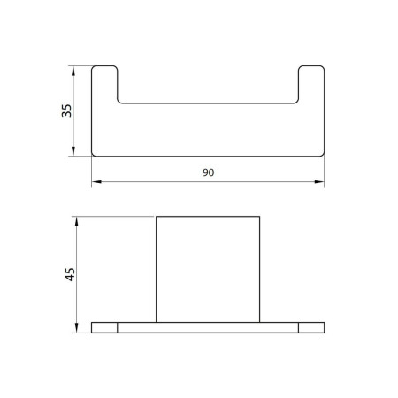 BRONZEACC-003 Scudo Monza Robe Hook in Brushed Bronze Line Drawing