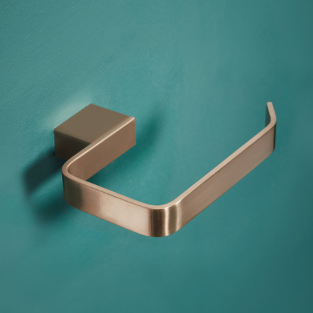 BRONZEACC-002 Scudo Monza Toilet Roll Holder in Brushed Bronze Lifestyle