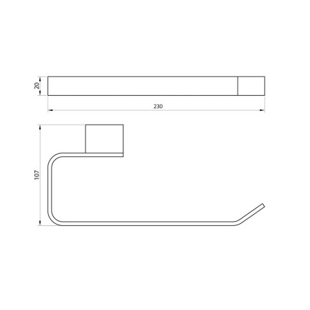 BRONZEACC-004 Scudo Monza Towel Ring in Brushed Bronze Line Drawing