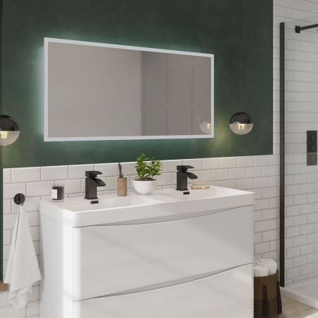 MIRROR003 Scudo Mosca LED 1200 x 600mm Mirror with Demister Pad and Shaver Socket (2)