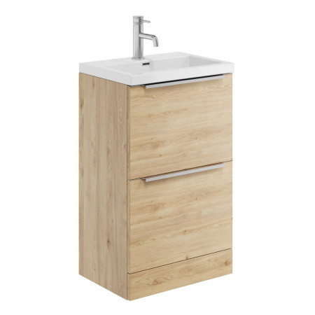 Scudo Muro Plus Floorstanding 500mm Davos Oak Vanity Unit with Basin