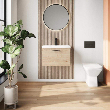 MUROPLUS-500WALL-DAVOS/BASIN-515-365-CER Scudo Muro Plus Wall Hung 500mm Davos Oak Vanity Unit with Basin Lifestyle