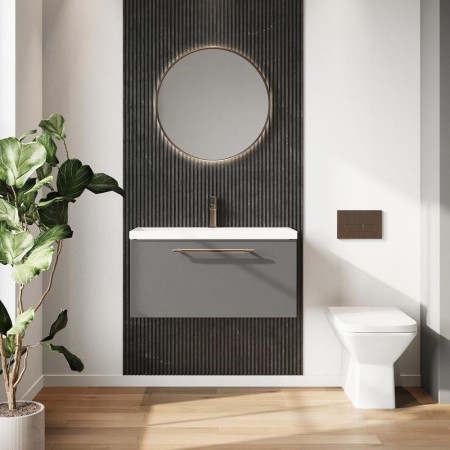 Scudo Muro Plus Wall Hung 500mm Dust Grey Vanity Unit with Basin Lifestyle