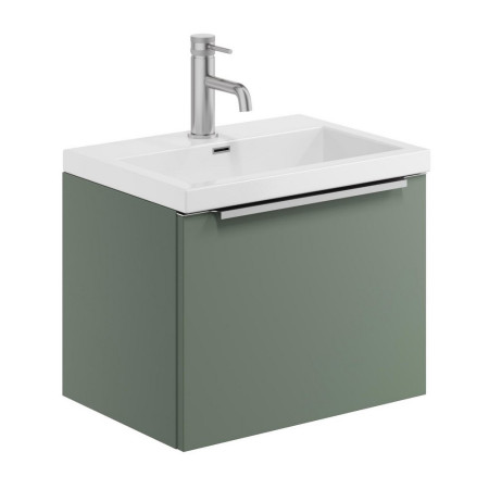MUROPLUS-500WALL-GREEN/BASIN-515-365-CER Scudo Muro Plus Wall Hung 500mm Reed Green Vanity Unit with Basin