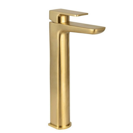 BR-BRASS244 Scudo Muro Tall Basin Mixer in Brushed Brass (1)