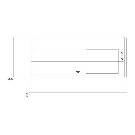 MURO-800BASINCAB-GWTE/MURO-800WHBASIN Scudo Muro Wall Hung 800mm Vanity Unit with Basin in Gloss White (2)
