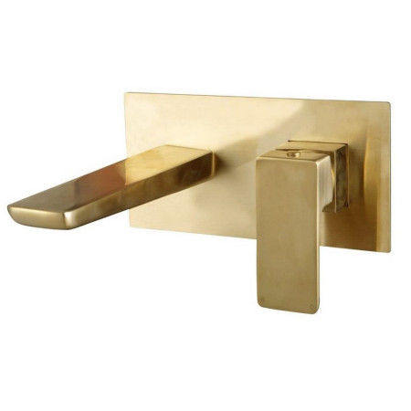 BR-BRASS249 Scudo Muro Wall Mounted Bath Mixer in Brushed Brass (1)