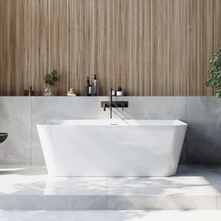 BATH-005 Scudo Porto 1700 x 800mm Back to Wall Bath Lifestyle