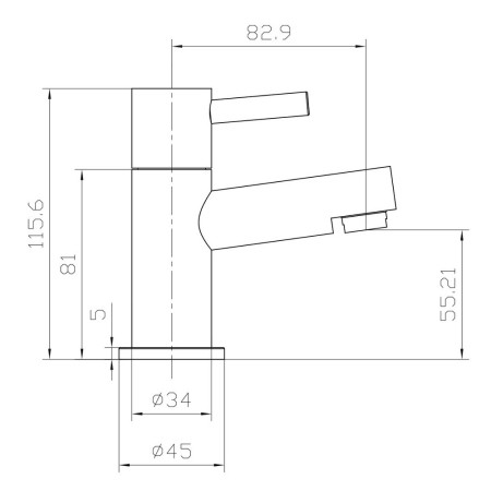 TAP106L Scudo Premier Basin Taps in Chrome Line Drawing