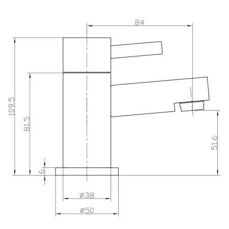 TAP105L Scudo Premier Bath Taps in Chrome Line Drawing