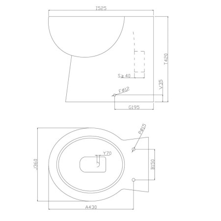 COMPLETE-BTW-SET-3 Scudo Pronto Back to Wall Pan and Seat Dimensions