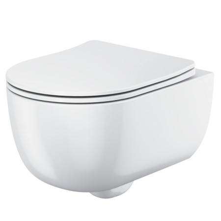 Scudo Riviera Rimless Gloss White Round Wall Hung Pan and Seat