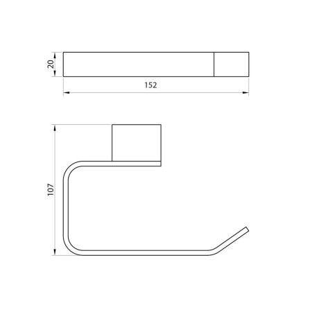 BRASSACC-002 Scudo Roma Toilet Roll Holder in Brushed Brass Line Drawing