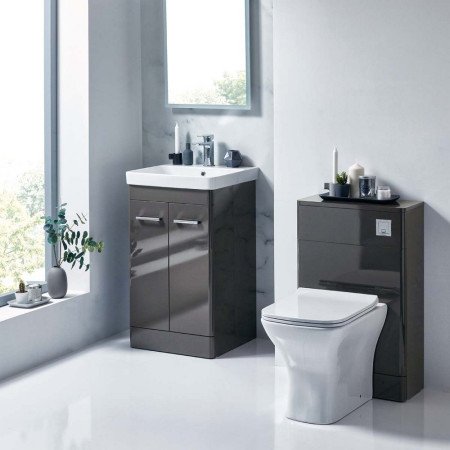 ROSSINI09 Scudo Rossini 500mm Back to Wall WC Unit in Gloss Wolf Grey (3)