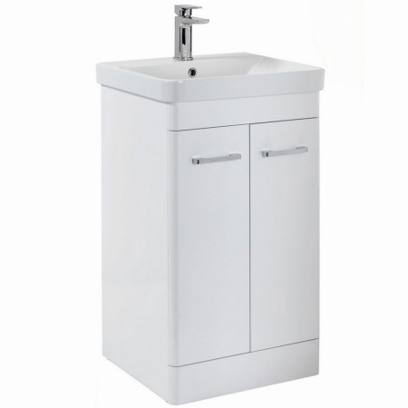 Scudo Rossini Floorstanding 500mm Vanity Unit & Basin in Gloss White