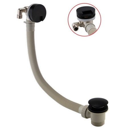 Scudo Round Bath Filler with Waste and Overflow in Matt Black
