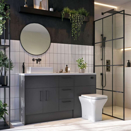 BLACKPUSHBUTTON-CISTERN002 Scudo Round Black Push Button Lifestyle